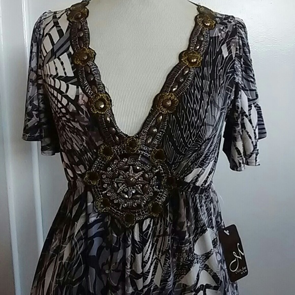 Dress Black/Gold nice for work/evening - Picture 1 of 1